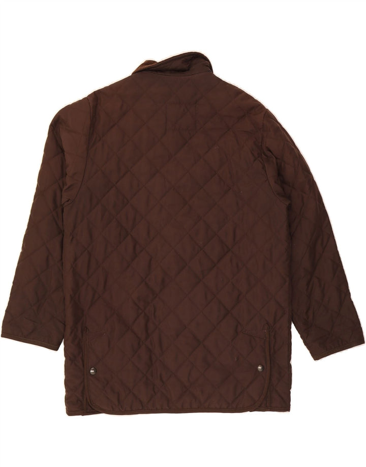 WILKES&AKERMAN Mens Quilted Jacket UK 38 Medium Brown Polyester Vintage Wilkes&Akerman and Second-Hand Wilkes&Akerman from Messina Hembry 