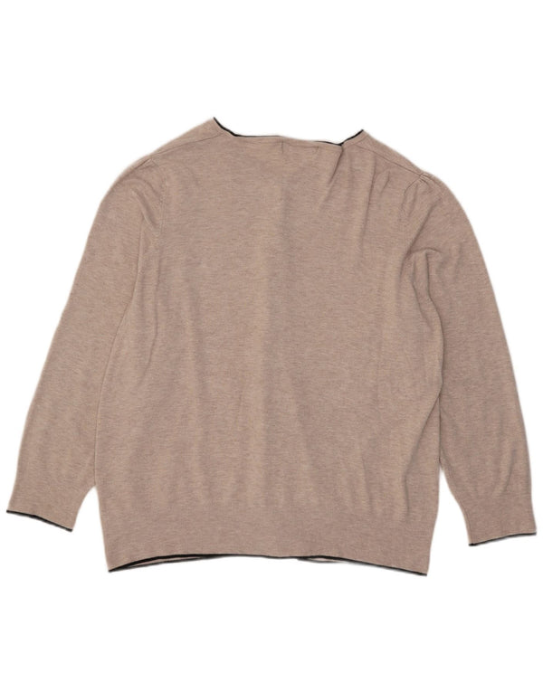 Marks & Spencer Womens Cardigan Sweater UK 24 4XL Beige Viscose