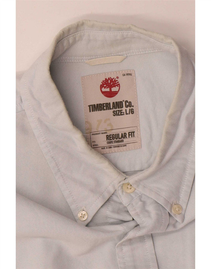 Timberland Mens Regular Fit Shirt Large Blue Cotton
