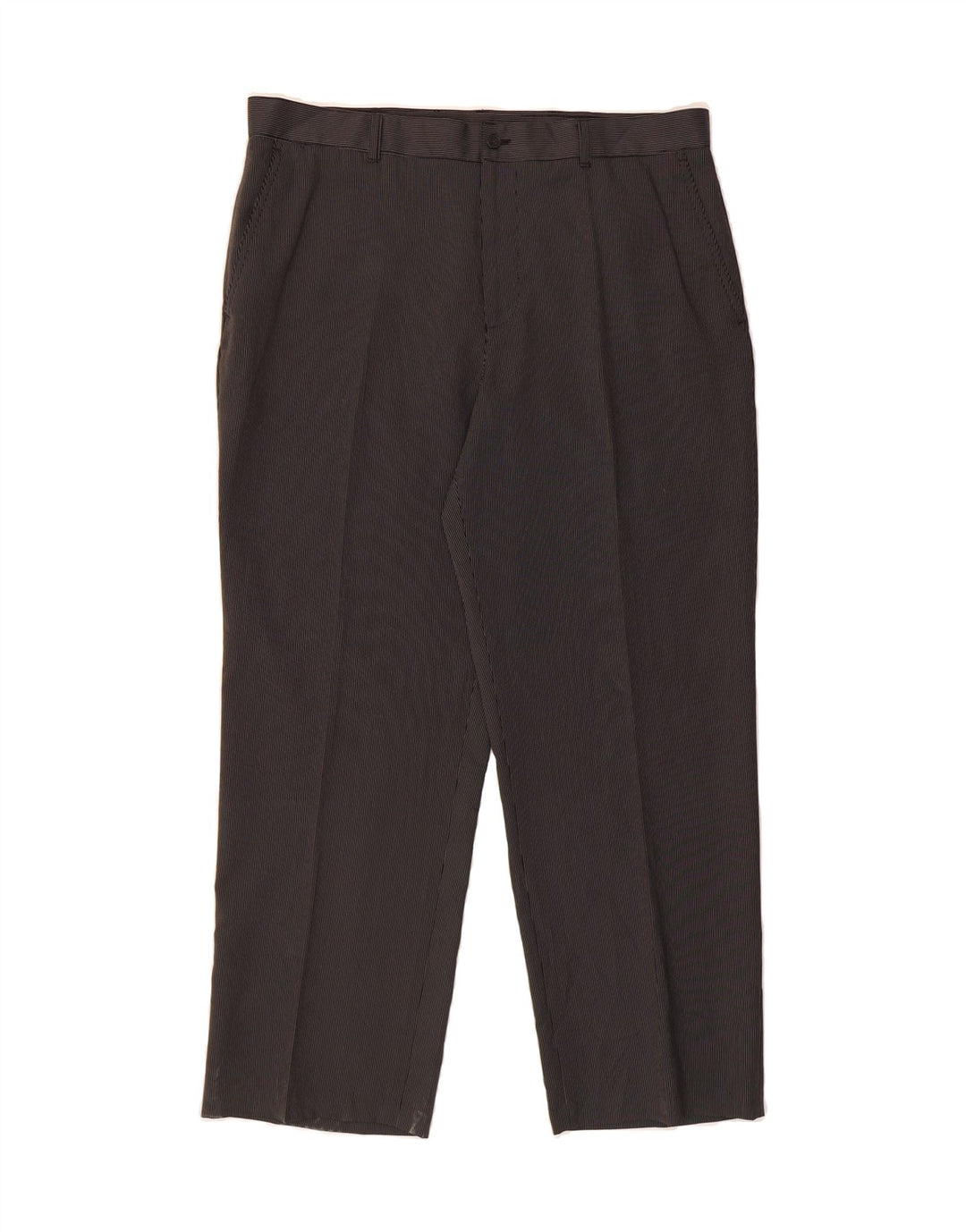 IZOD Mens Straight Chino Trousers W38 L30 Grey Pinstripe Polyester Classic Vintage Izod and Second-Hand Izod from Messina Hembry 
