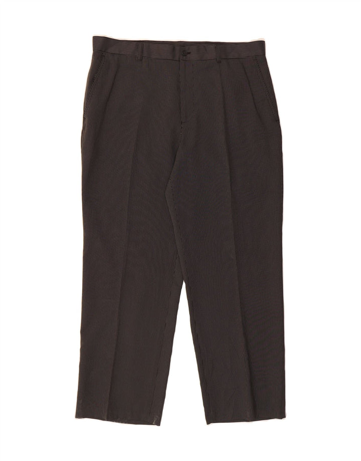 IZOD Mens Straight Chino Trousers W38 L30 Grey Pinstripe Polyester Classic Vintage Izod and Second-Hand Izod from Messina Hembry 