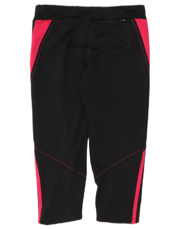 Adidas Womens Climalite Capri Leggings UK 8/10 Small Black Colourblock