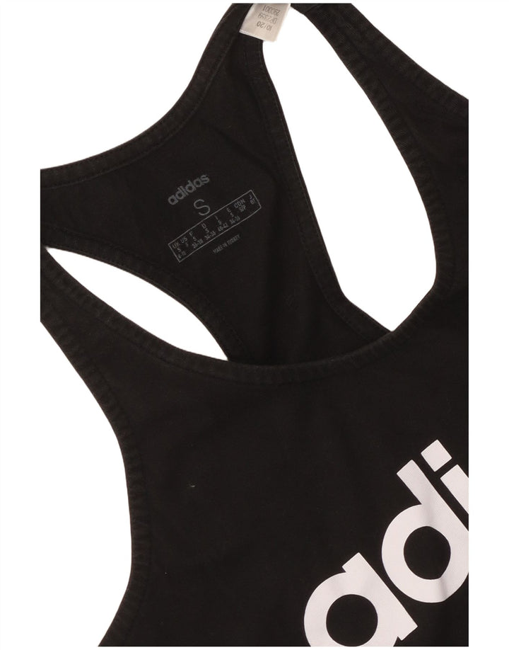 Adidas Womens Graphic Vest Top UK 8/10 Small Black