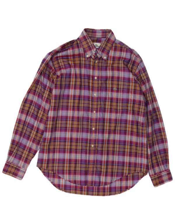 LACOSTE Mens Shirt Size 40 Medium Multicoloured Check Cotton