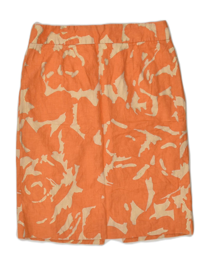 J. CREW Womens Crazy Pattern Straight Skirt US 2 XS W26 Orange Tie Dye | Vintage J. Crew | Thrift | Second-Hand J. Crew | Used Clothing | Messina Hembry 