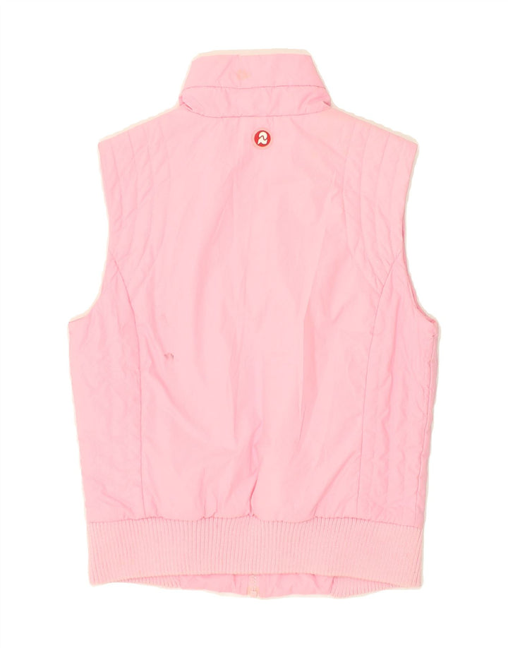 INVICTA Womens Graphic Padded Gilet UK 10 Small Pink Polyester | Vintage Invicta | Thrift | Second-Hand Invicta | Used Clothing | Messina Hembry 