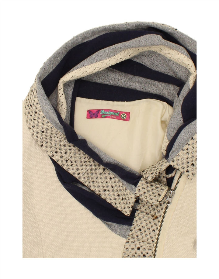 DESIGUAL Womens Overcoat EU 40 Medium Beige Colourblock Acetate Vintage Desigual and Second-Hand Desigual from Messina Hembry 