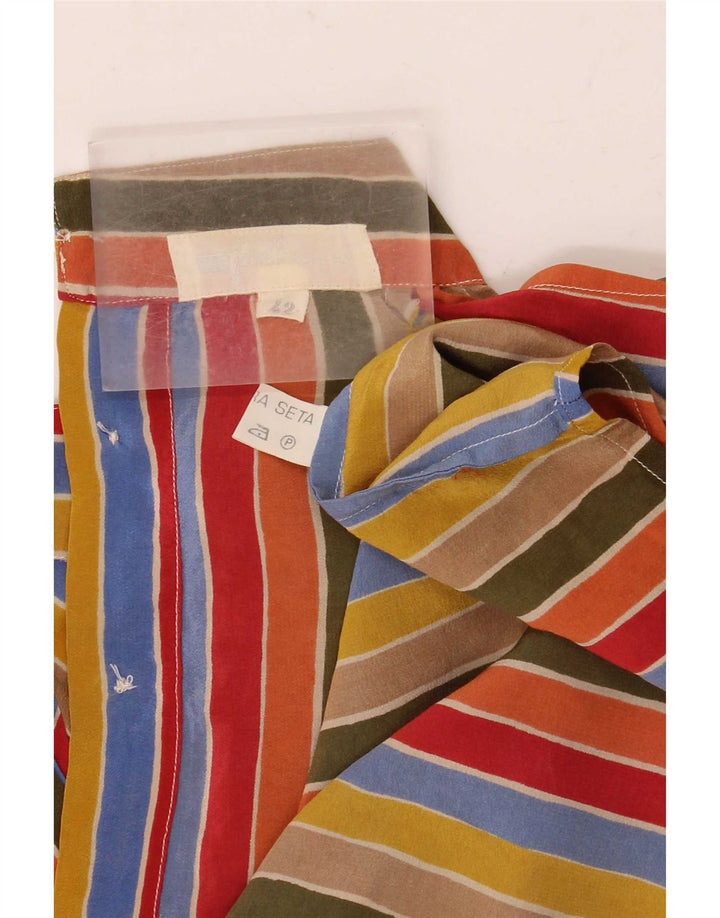 FORALL Womens Long Sleeve Blouse Top IT 42 Medium Multicoloured Striped