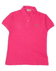 LACOSTE Mens Polo Shirt Size 4 Medium Pink Cotton