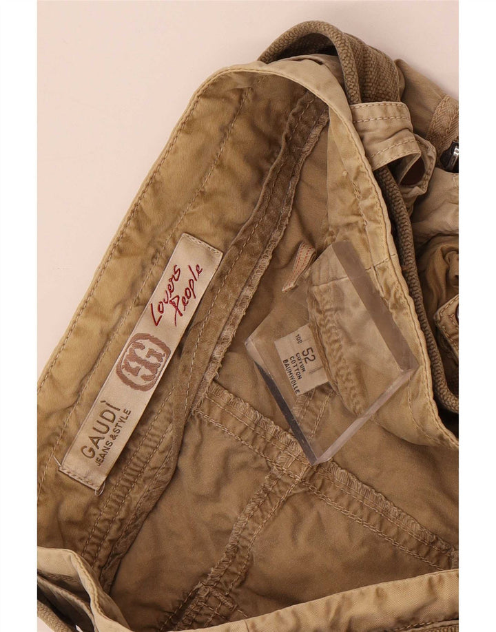Gaudi Mens Cargo Shorts IT 52 XL W38 Beige Cotton