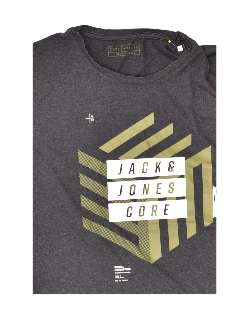 JACK & JONES Mens Graphic T-Shirt Top Medium Grey Cotton | Vintage Jack & Jones | Thrift | Second-Hand Jack & Jones | Used Clothing | Messina Hembry 