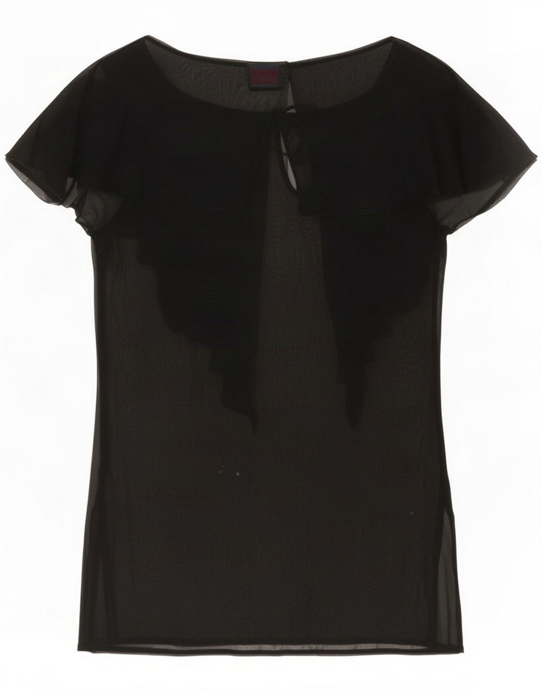C'EST COMMECA Womens Oversized Blouse Top UK 10 Small Black Viscose