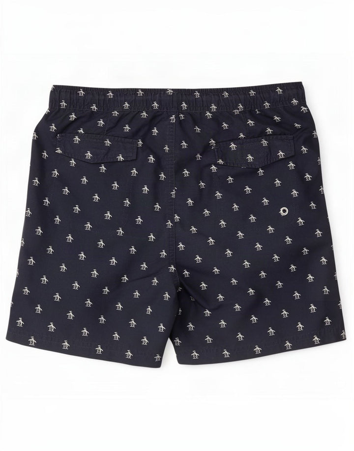Penguin Mens Graphic Swimming Shorts Medium Navy Blue