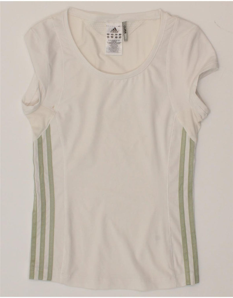 ADIDAS Womens Clima 365 T-Shirt Top UK 10 Small White Polyester Vintage Adidas and Second-Hand Adidas from Messina Hembry 