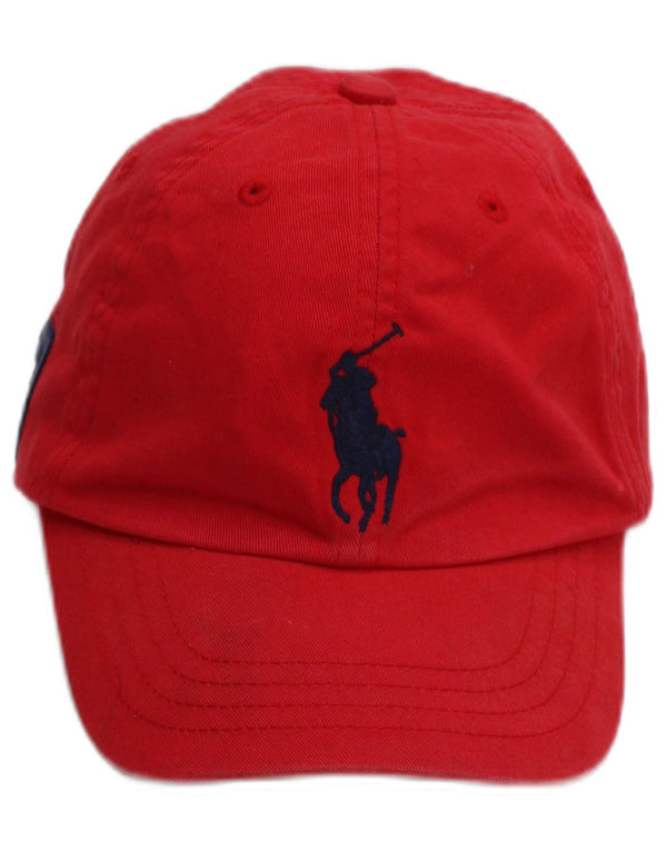 POLO RALPH LAUREN Boys Baseball Cap One Size 4-7 Years Red Cotton Sports