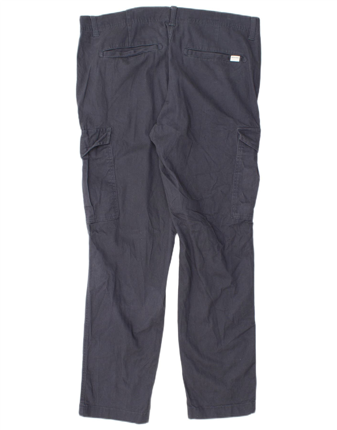 Jack & Jones Mens Slim Cargo Trousers W38 L30 Navy Blue Cotton