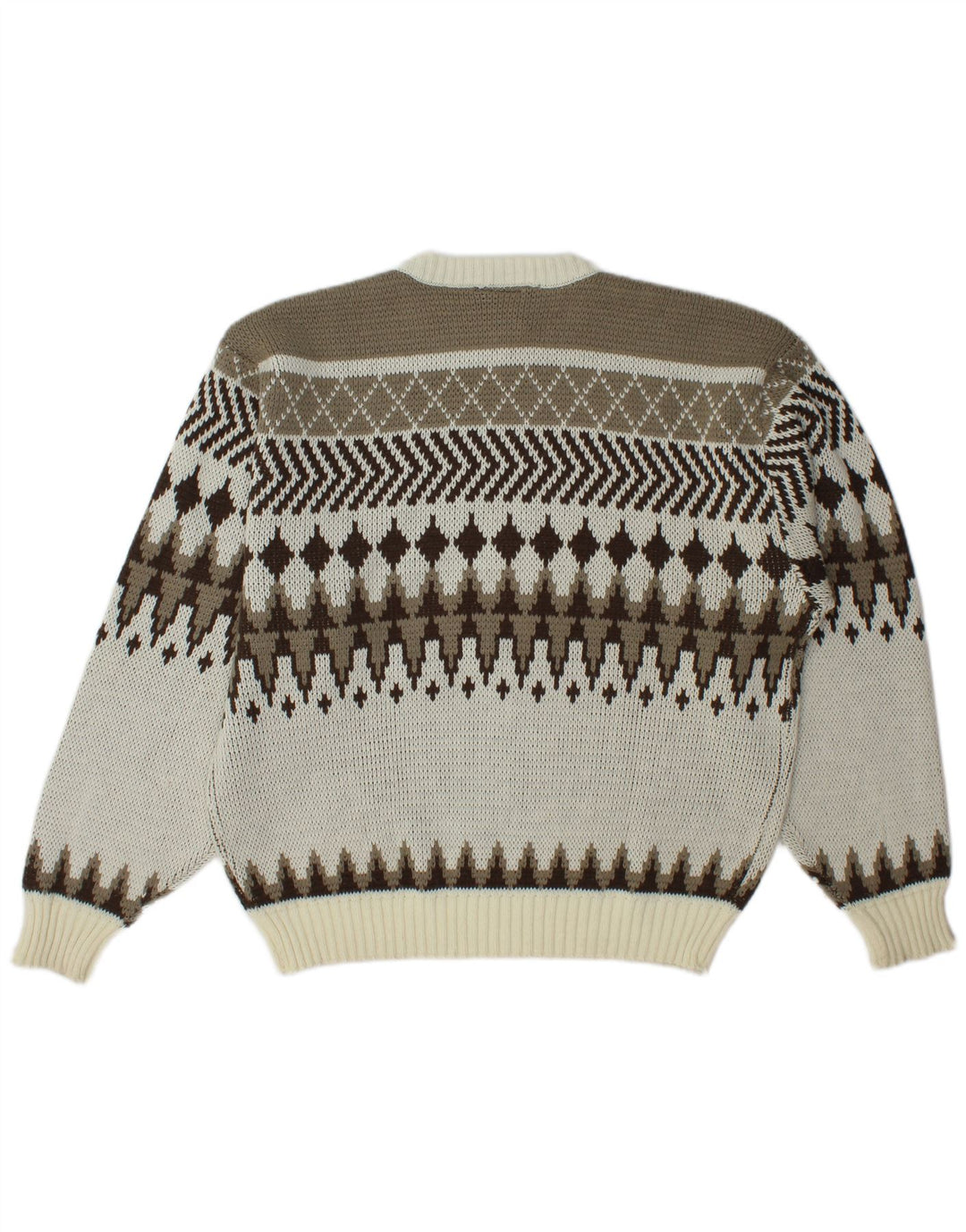 C & A Mens Crew Neck Jumper Sweater IT 56/58 XL Multicoloured Fair Isle