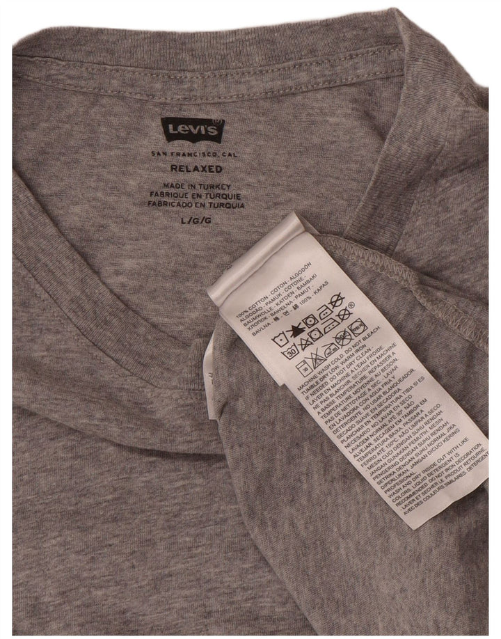 Levi's Mens Relaxed T-Shirt Top Large Grey Cotton