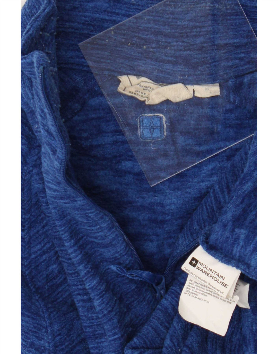 Mountain Warehouse Mens Zip Neck Fleece Jumper Medium Blue Flecked