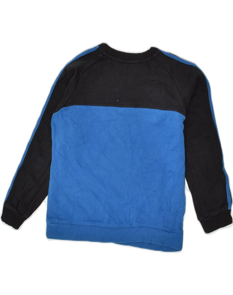 ADIDAS Boys Sweatshirt Jumper 9-10 Years Blue Colourblock Cotton | Vintage Adidas | Thrift | Second-Hand Adidas | Used Clothing | Messina Hembry 