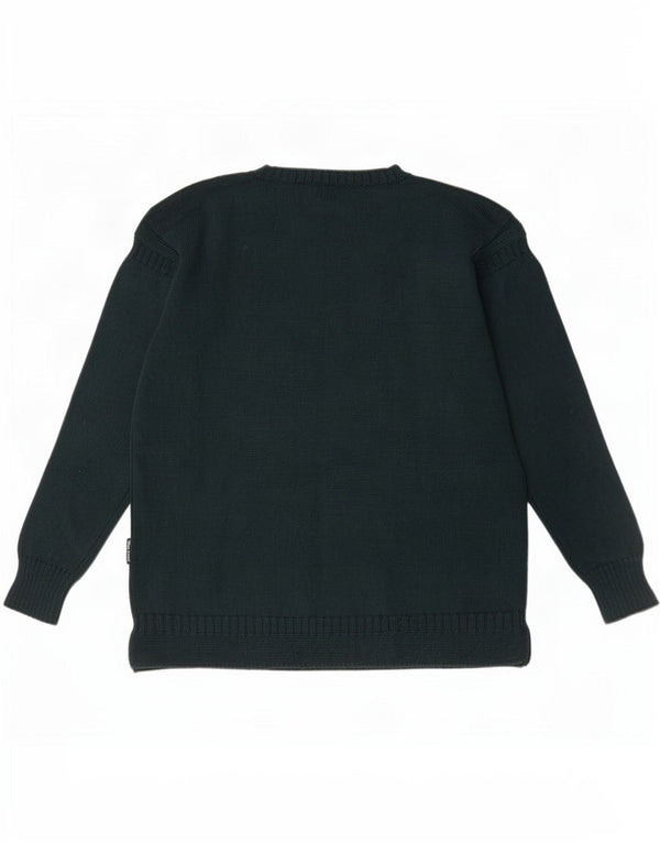 WoolOvers Mens Crew Neck Jumper Sweater XL Green Wool