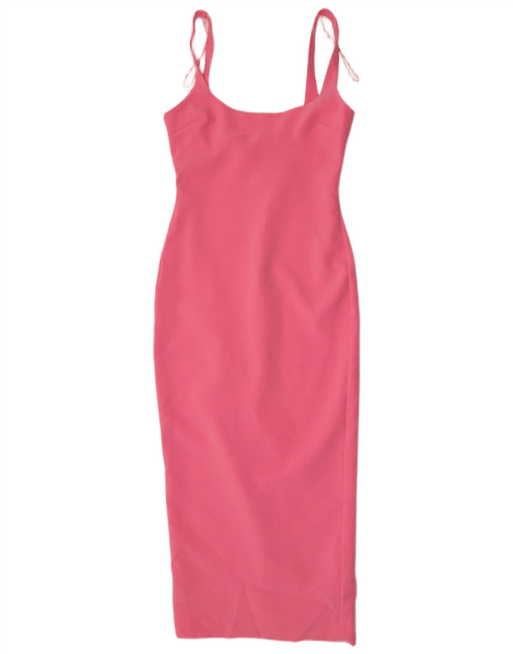 Zara Womens Sleeveless Bodycon Dress UK 12 Medium Pink Polyester
