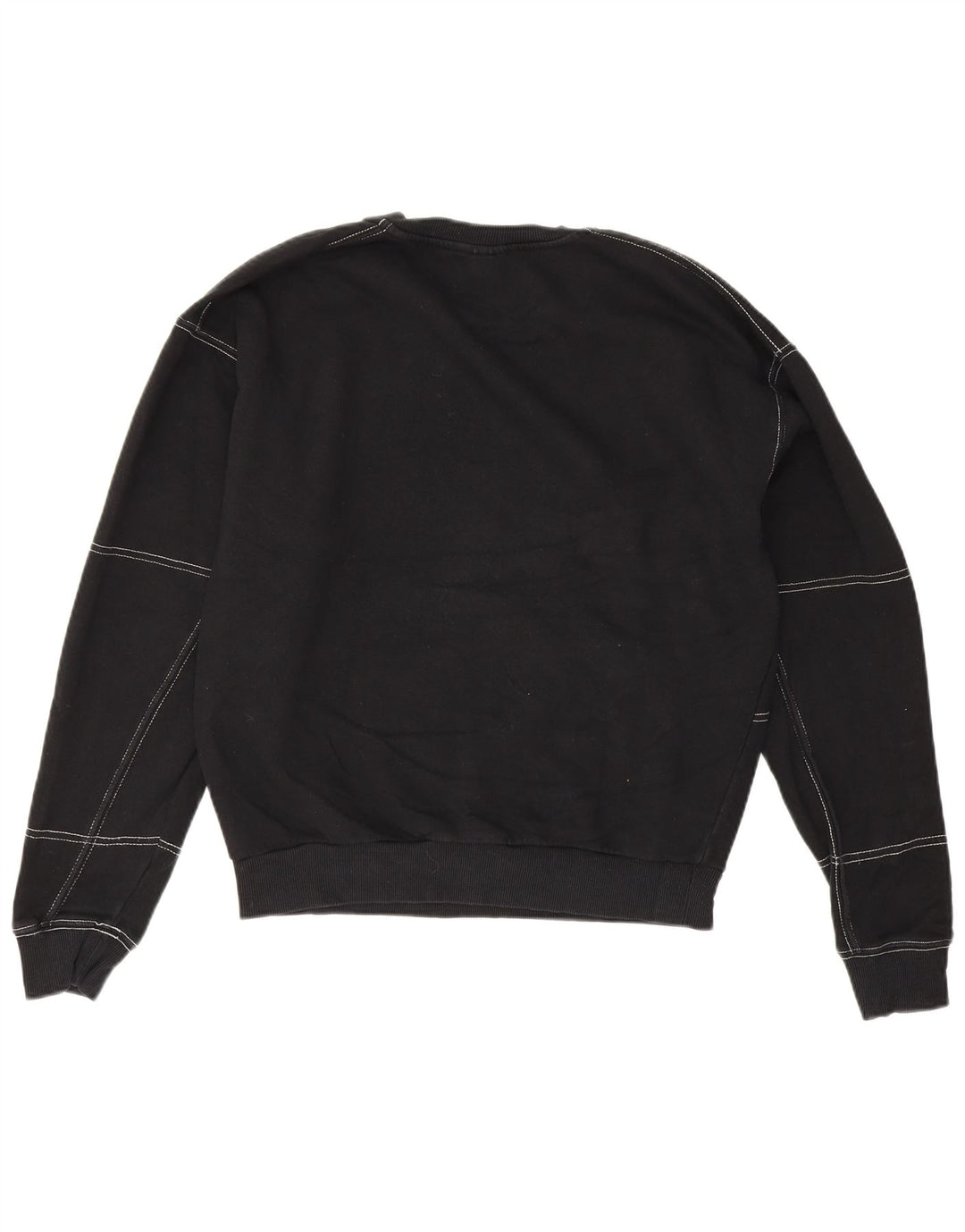 Topshop Womens Oversized Sweatshirt Jumper UK 8 Small Black Cotton