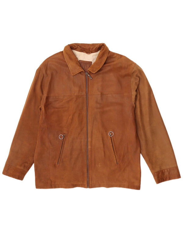 Commander Mens Leather Jacket IT 48 Medium Brown Leather