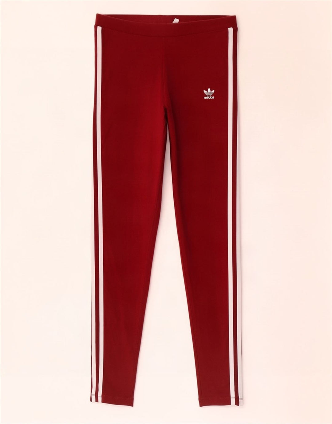 Adidas Womens Leggings UK 10 Small Maroon Cotton