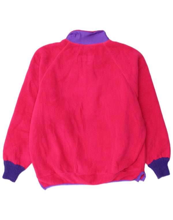 La Font Womens Polartec Fleece Jumper IT 46 Large Pink Colourblock