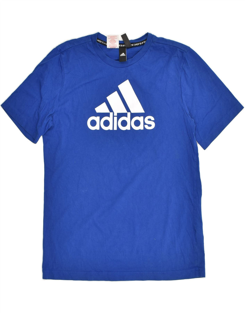 ADIDAS Boys Graphic T-Shirt Top 15-16 Years Blue Cotton | Vintage Adidas | Thrift | Second-Hand Adidas | Used Clothing | Messina Hembry 