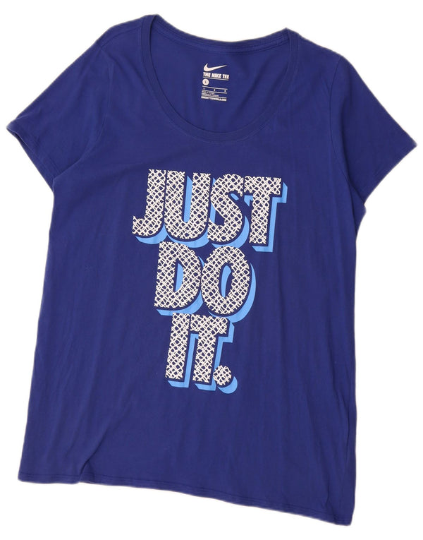 Nike Mens Graphic T-Shirt Top Large Blue Cotton