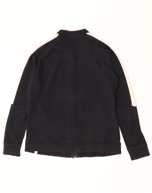 Puma Womens Tracksuit Top Jacket UK 16 Large Black Colourblock Cotton