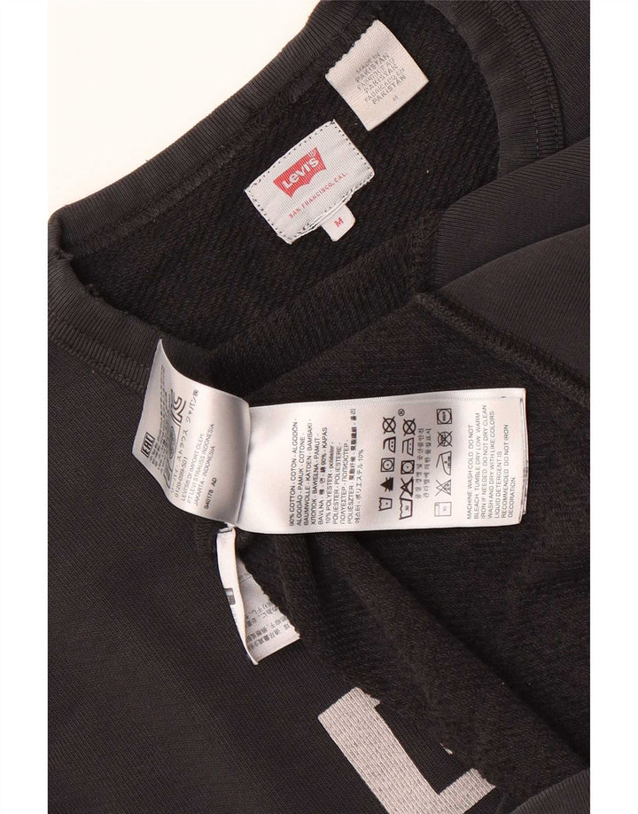 Levi's Womens Graphic Sweatshirt Jumper UK 14 Medium Black Cotton