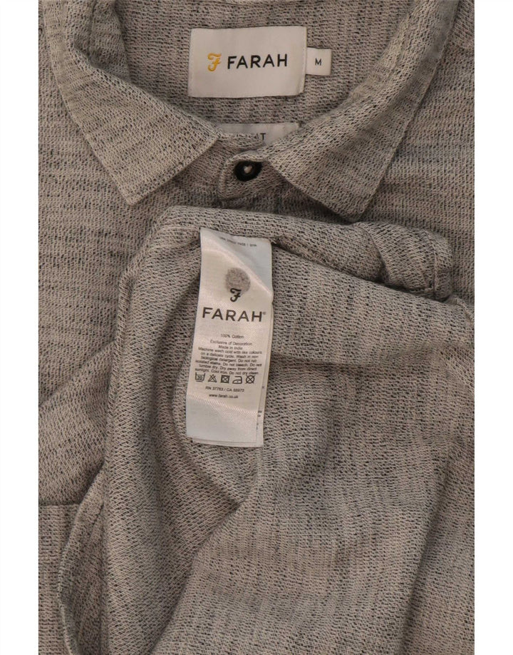 Farah Mens Shirt Medium Grey Flecked Cotton
