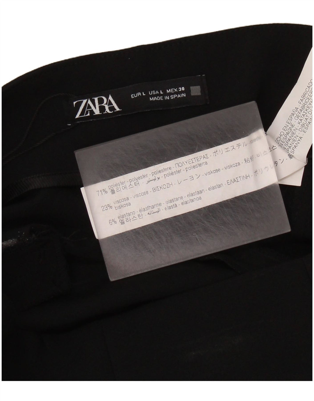 ZARA Womens Bootcut Casual Trousers Large Black Polyester
