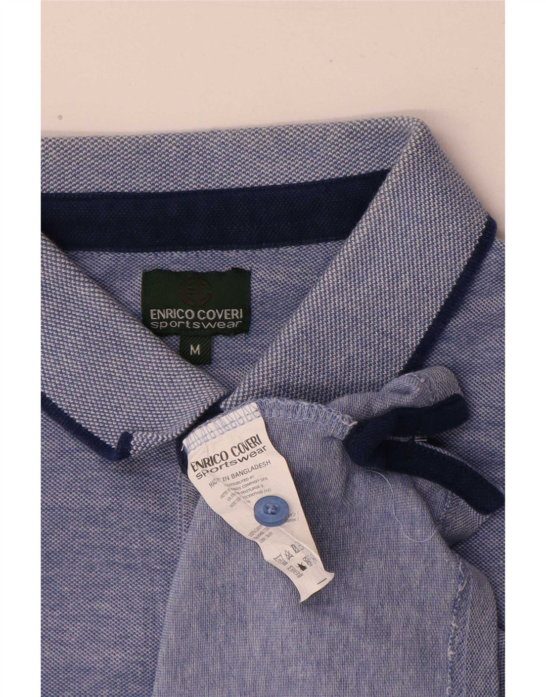 Enrico Coveri Mens Polo Shirt Medium Blue Cotton