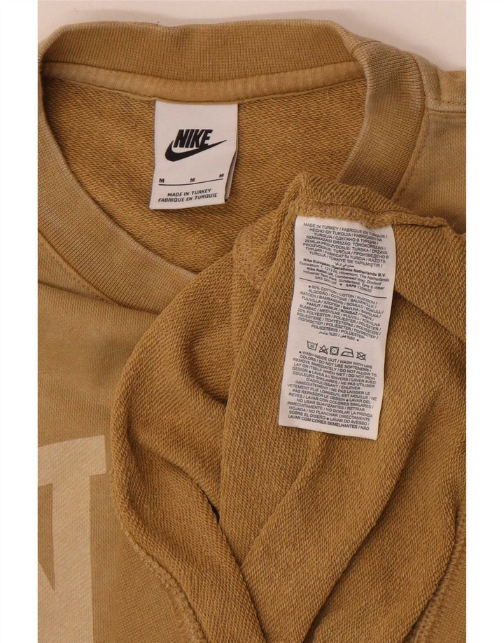 Nike Mens Graphic Sweatshirt Jumper Medium Brown Cotton