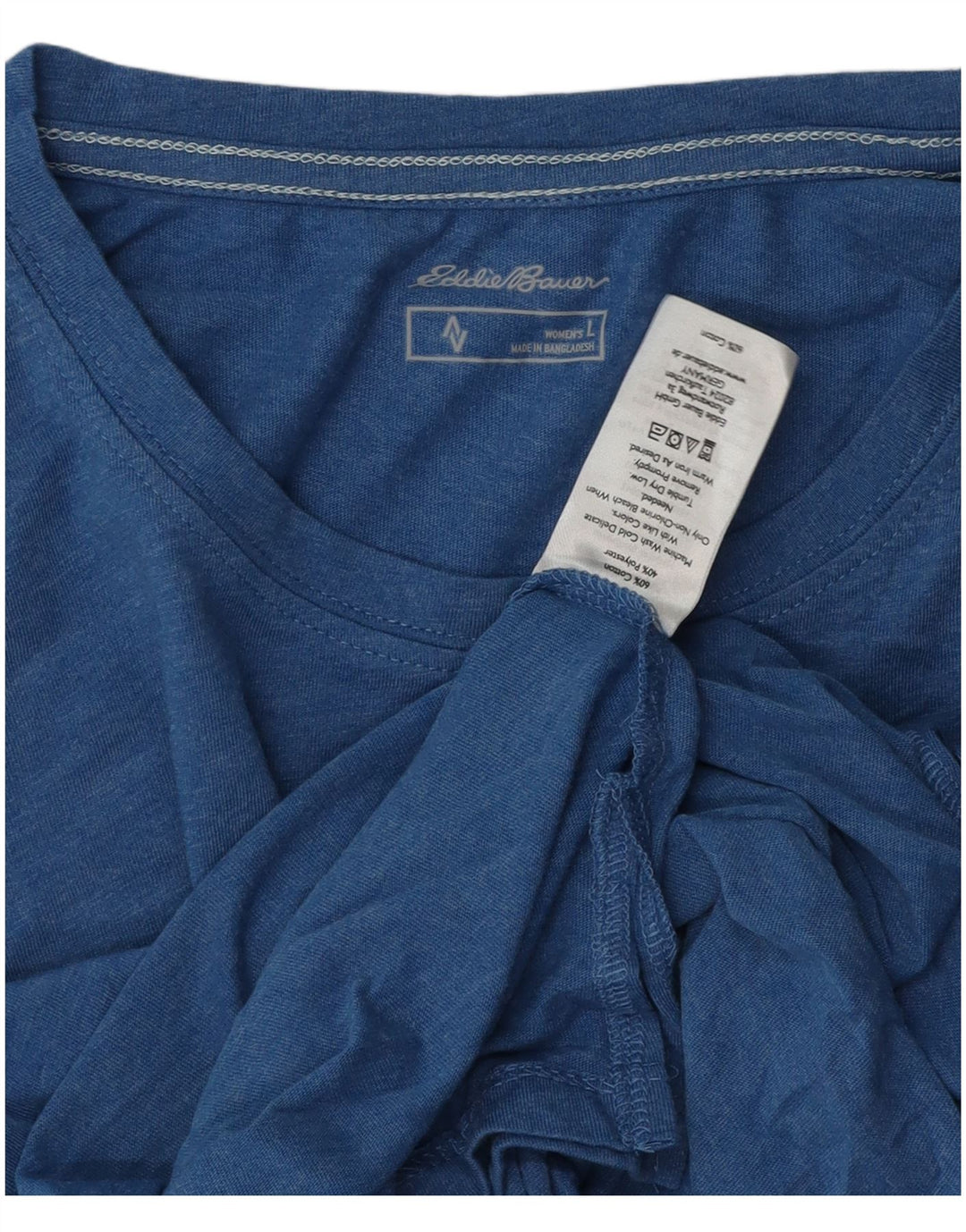 Eddie Bauer Womens T-Shirt Top UK 16 Large Blue Cotton