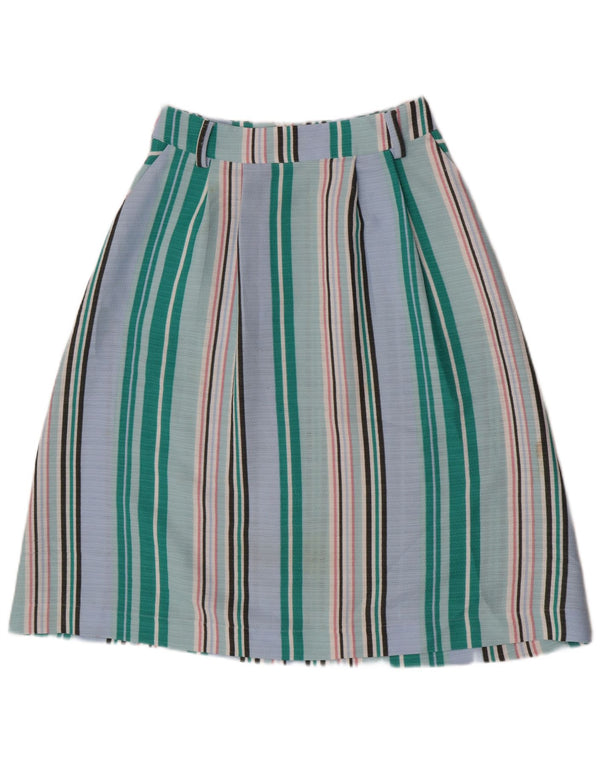 Oasis Womens A-Line Skirt UK 10 Small W27  Blue Striped Polyester