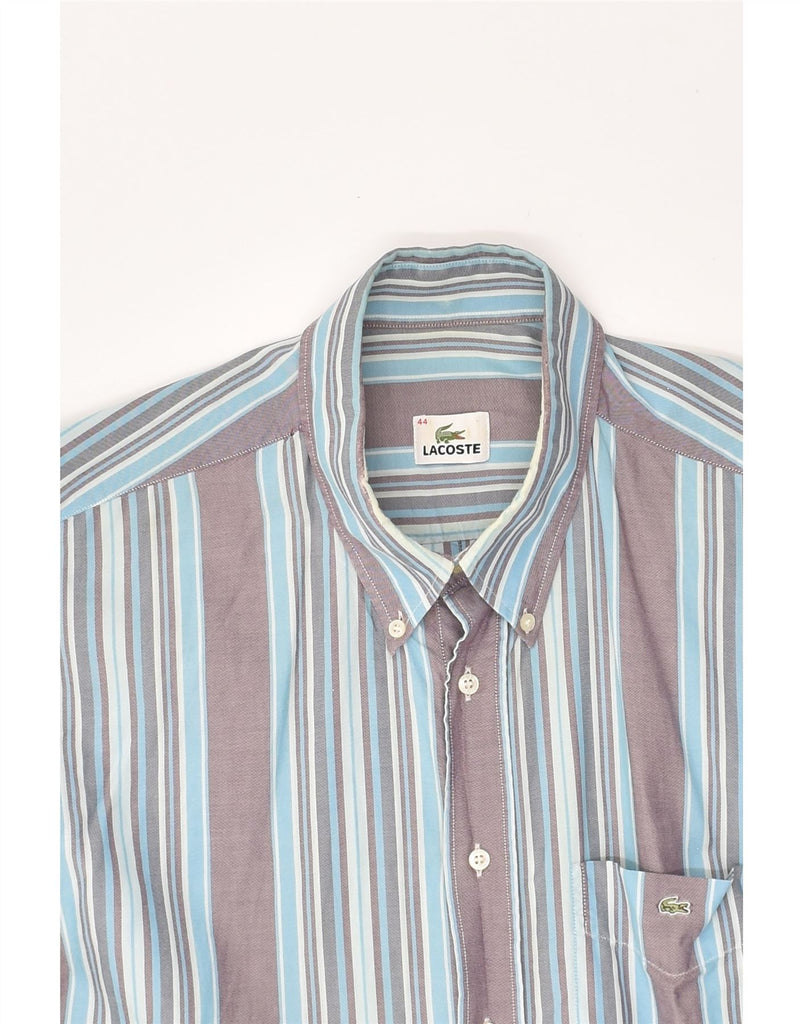 LACOSTE Mens Shirt Size 44 Large Blue Striped Cotton | Vintage Lacoste | Thrift | Second-Hand Lacoste | Used Clothing | Messina Hembry 