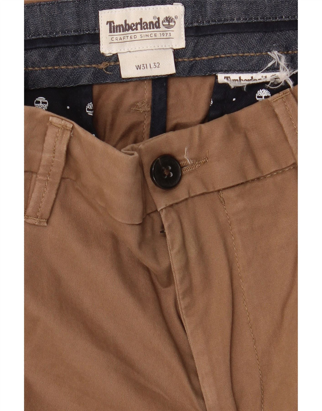 TIMBERLAND Mens Straight Chino Trousers W31 L32  Brown