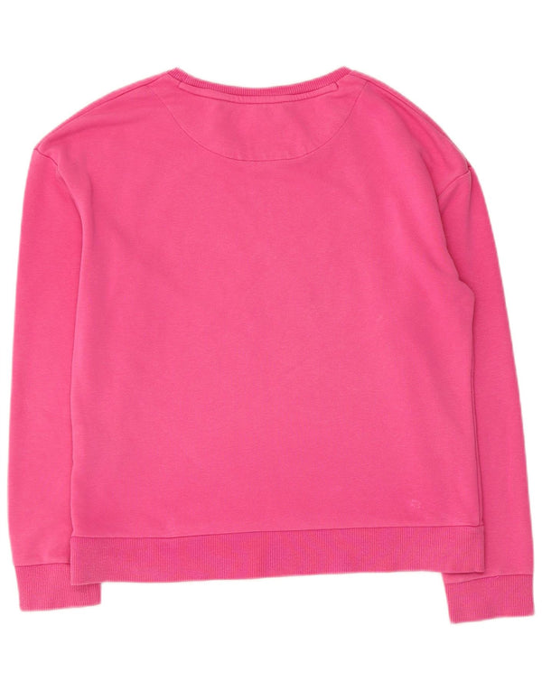 Superdry Womens Graphic Sweatshirt Jumper UK 14 Large Pink Cotton