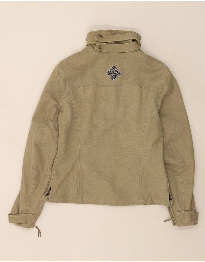 Tucano Urbano Womens Bomber Jacket UK 10 Small Khaki Cotton