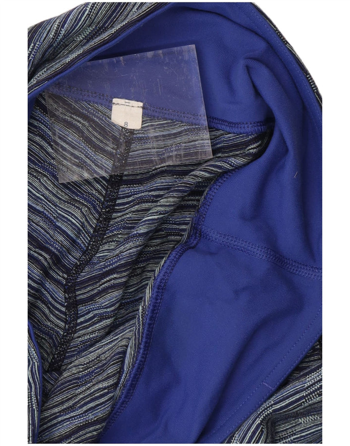 LULULEMON Womens Leggings US 8 Medium Navy Blue Striped