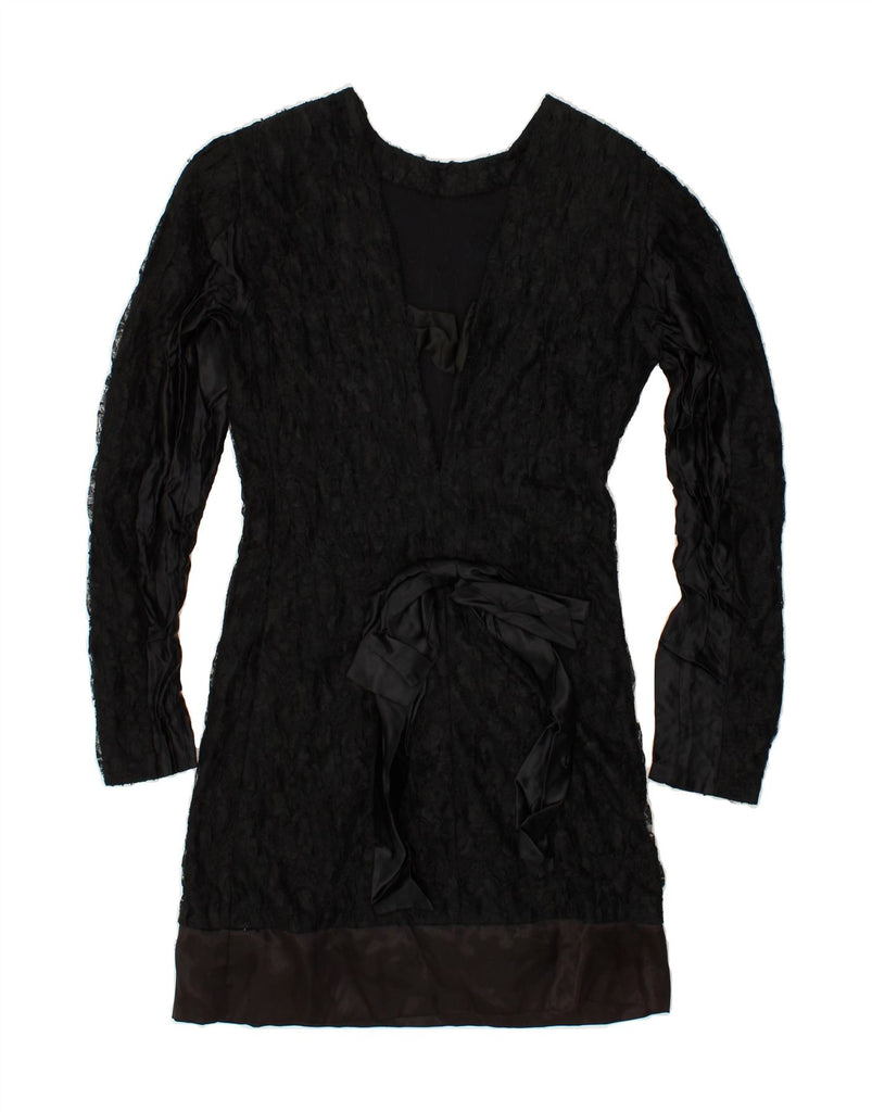 VINTAGE Womens Long Sleeve Sheath Dress UK 10 Small Black | Vintage Vintage | Thrift | Second-Hand Vintage | Used Clothing | Messina Hembry 