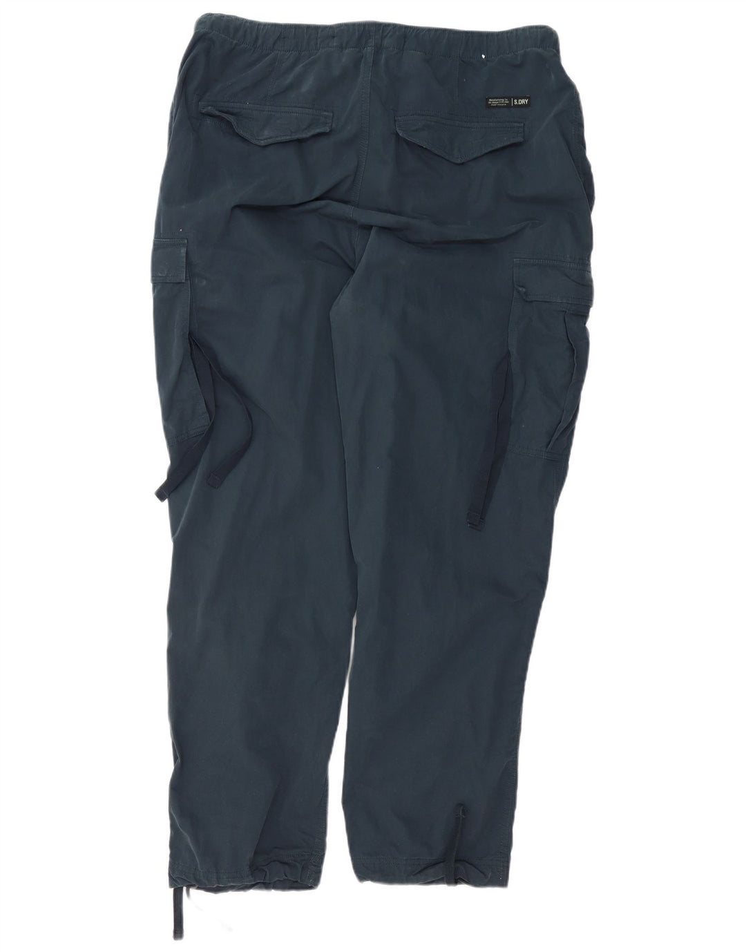 SUPERDRY Mens Tapered Cargo Trousers W34 L32 Navy Blue Cotton
