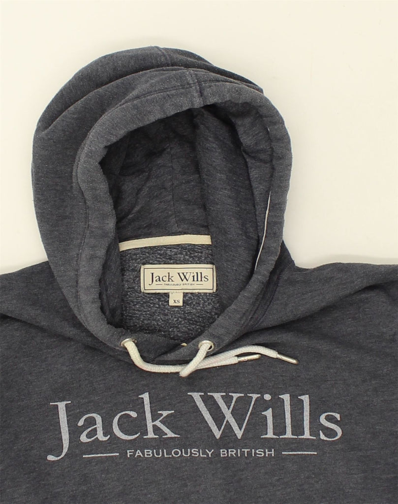 JACK WILLS Mens Graphic Hoodie Jumper XS Grey Cotton | Vintage Jack Wills | Thrift | Second-Hand Jack Wills | Used Clothing | Messina Hembry 