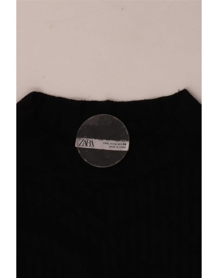 Zara Womens Top Long Sleeve UK 14 Large Black
