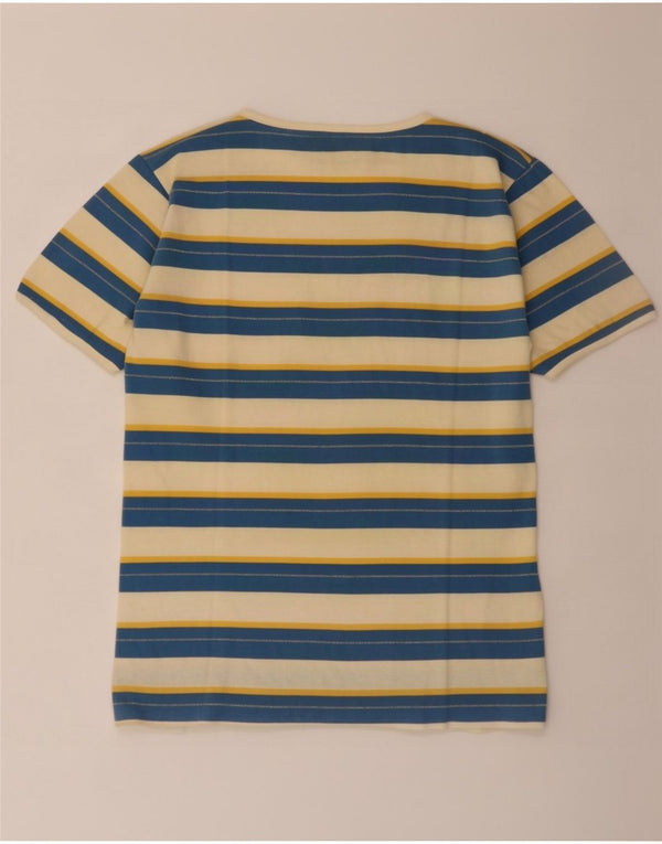 Benetton Womens T-Shirt Top UK 14 Medium Blue Striped Cotton